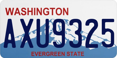 WA license plate AXU9325