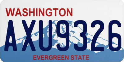WA license plate AXU9326