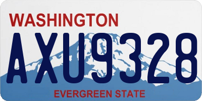 WA license plate AXU9328