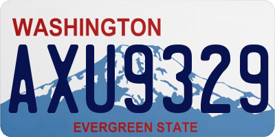 WA license plate AXU9329
