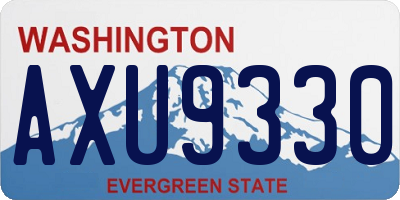 WA license plate AXU9330