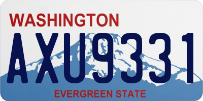 WA license plate AXU9331