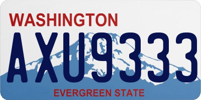 WA license plate AXU9333
