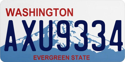 WA license plate AXU9334