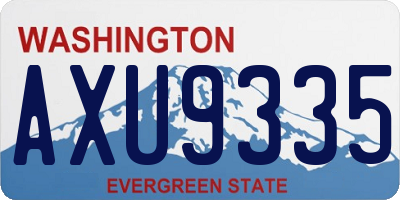 WA license plate AXU9335