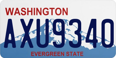 WA license plate AXU9340