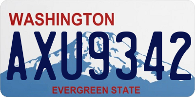 WA license plate AXU9342