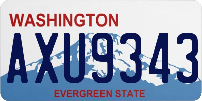 WA license plate AXU9343