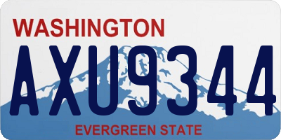 WA license plate AXU9344