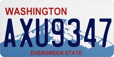 WA license plate AXU9347