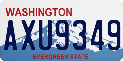 WA license plate AXU9349
