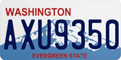 WA license plate AXU9350