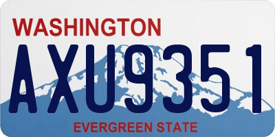 WA license plate AXU9351