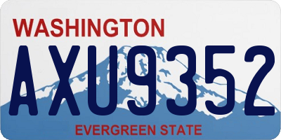 WA license plate AXU9352