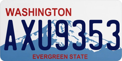 WA license plate AXU9353