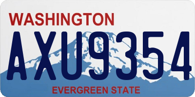 WA license plate AXU9354