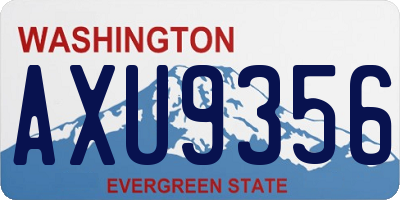 WA license plate AXU9356