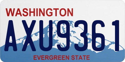 WA license plate AXU9361