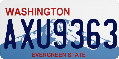 WA license plate AXU9363