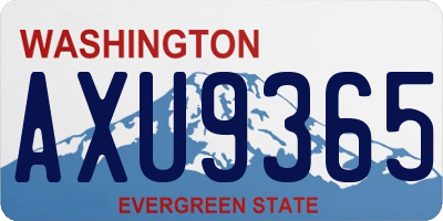 WA license plate AXU9365