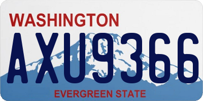 WA license plate AXU9366