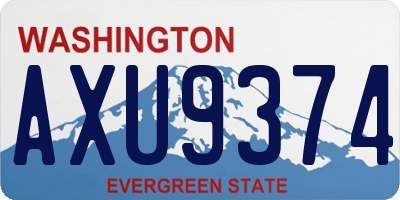 WA license plate AXU9374