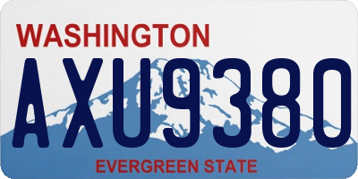 WA license plate AXU9380