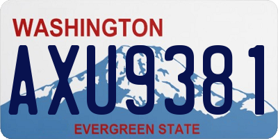 WA license plate AXU9381