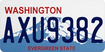 WA license plate AXU9382