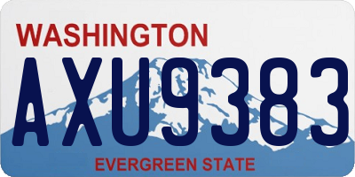 WA license plate AXU9383