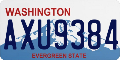 WA license plate AXU9384