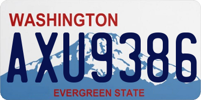 WA license plate AXU9386