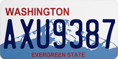 WA license plate AXU9387