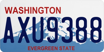 WA license plate AXU9388