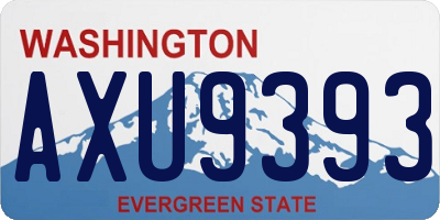 WA license plate AXU9393