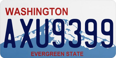 WA license plate AXU9399