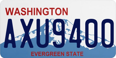 WA license plate AXU9400