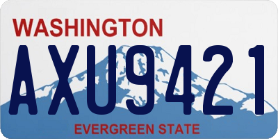 WA license plate AXU9421