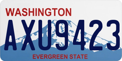 WA license plate AXU9423