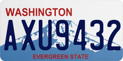WA license plate AXU9432