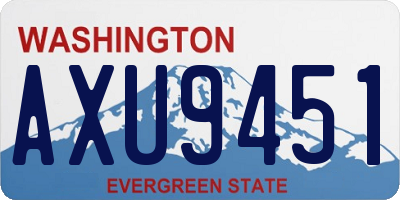 WA license plate AXU9451