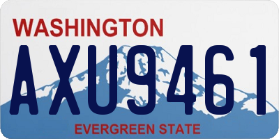 WA license plate AXU9461