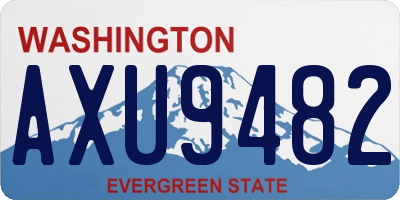 WA license plate AXU9482