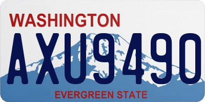 WA license plate AXU9490