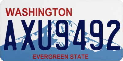 WA license plate AXU9492