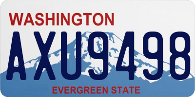 WA license plate AXU9498