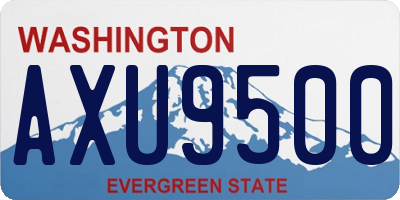 WA license plate AXU9500