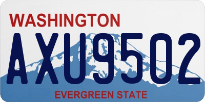 WA license plate AXU9502