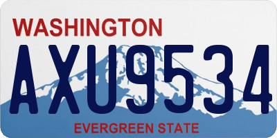 WA license plate AXU9534