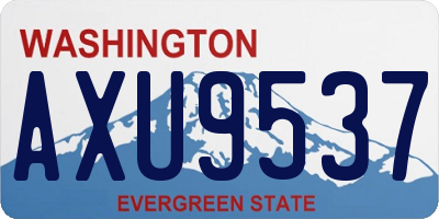 WA license plate AXU9537